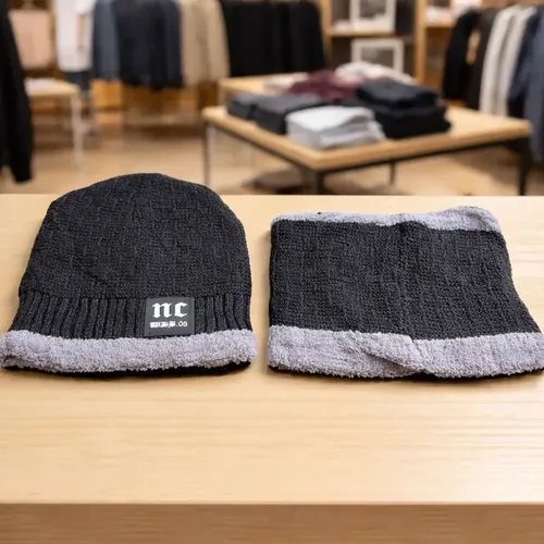 Gorro de invierno y cuello polar gris Sl140 - Image 20