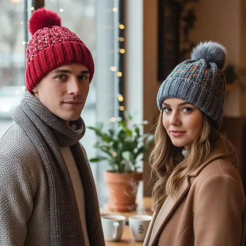 Gorro de lana pompón Hw-058 - Imagen 3
