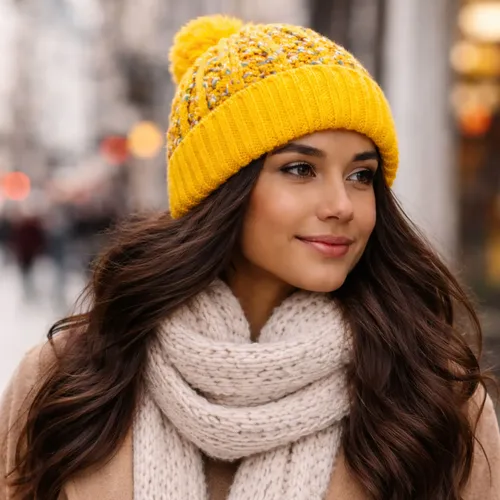 Gorro de lana pompón Hw-058 - Imagen 33