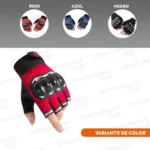 Guantes Medio Dedo Urbano Con Proteccion Motos Bicicleta - Image 12