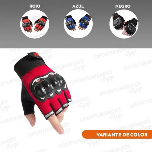 Guantes Medio Dedo Urbano Con Proteccion Motos Bicicleta - Image 12