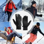 Guantes Térmicos Con Cierre Invierno Esquiar Tactil Touch M Negro - Imagen 5