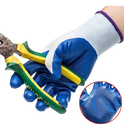 Guantes Trabajo Antideslizantes Reforzados Tela Y Goma 300# - Image 5