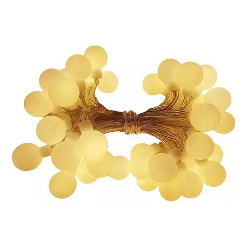 Guirnalda 28 Bolitas Led Blanco Calido 5 Mts. 220v Navidad