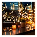 Guirnalda luces solar LED cálidas 20 gotas Xh612 - Image 6