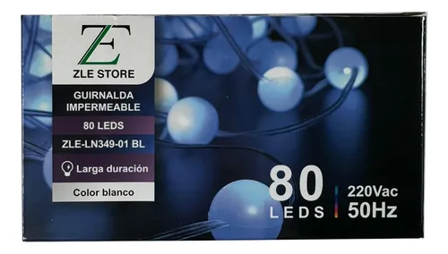 Guirnalda 80 luces LED frías 10 mts Ln349 - Image 5