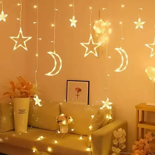 Guirnalda de lunas y estrellas con luz led cálida - 3 mts y 8 efectos - Image 6