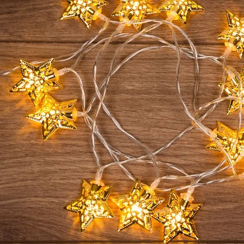 Guirnalda luz LED 10 estrellas cálidas de metal Est15 - Imagen 7