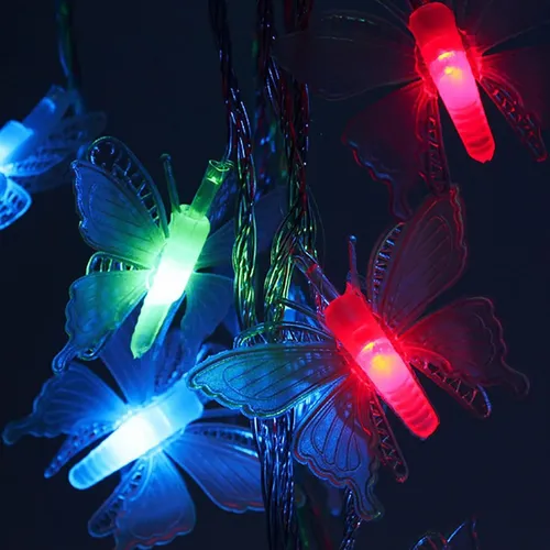 Guirnalda de mariposas con 28 luces LED RGB - 5 mts 220V - Image 4