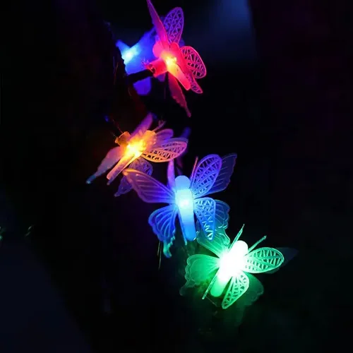 Guirnalda de mariposas con 28 luces LED RGB - 5 mts 220V - Image 5