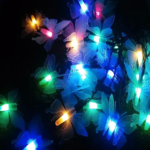 Guirnalda de mariposas con 28 luces LED RGB - 5 mts 220V - Image 6