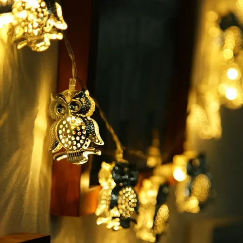 Guirnalda led a pilas de 3,6 metros – 20 Lechuzas blanco cálido - Image 6