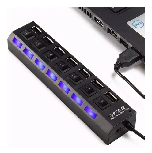 Hub Usb 7 Puertos Multiplicador Extensor Carga Y Datos Aae - Imagen 13