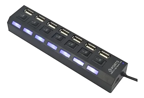 Hub Usb 7 Puertos Multiplicador Extensor Carga Y Datos Aae - Imagen 5