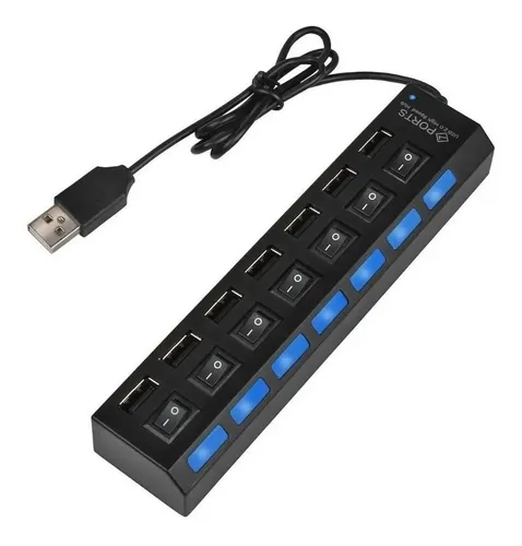 Hub Usb 7 Puertos Multiplicador Extensor Carga Y Datos Aae - Imagen 4