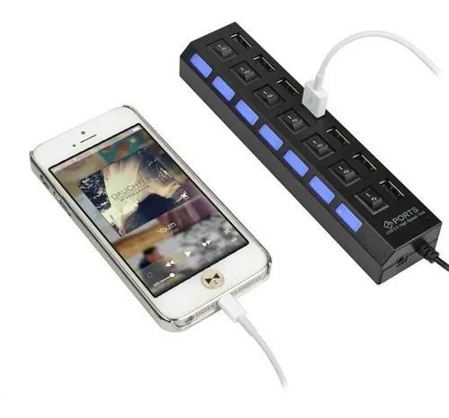 Hub Usb 7 Puertos Multiplicador Extensor Carga Y Datos Aae - Imagen 9
