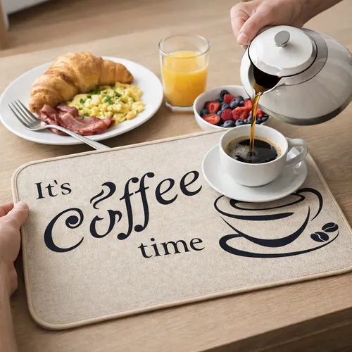 Individual de mesa beige its coffee time café Aa1455 - Image 5