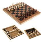 Juego 3 en 1 ajedrez damas y backgammon