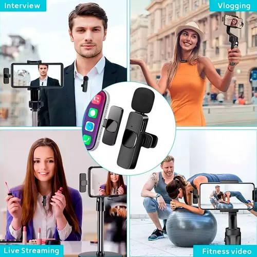 Kit 2 Microfonos Corbateros Inalambrico Celular Tipo C K9-tc - Imagen 3
