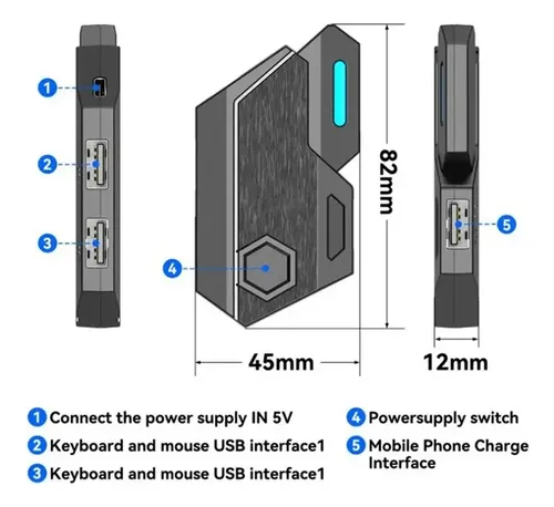 Kit adaptador gamer de celular tablet mouse teclado Lt-2558 - Imagen 5