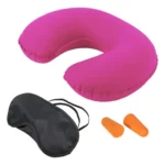 Kit de viaje almohada, antifaz y tapones