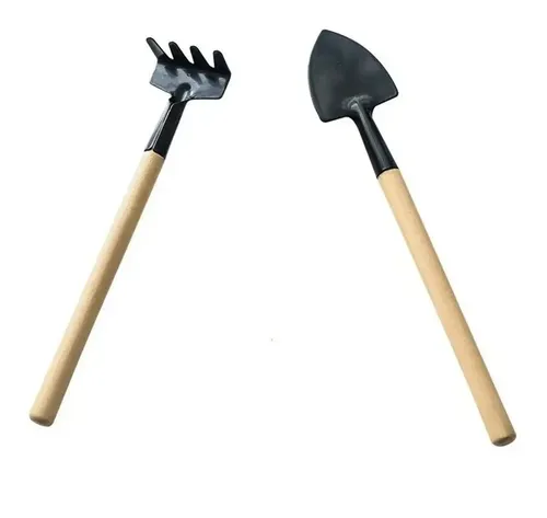 Kit Set Jardineria 2 Herramientas Rastrillo + Pala Bonsai - Image 1