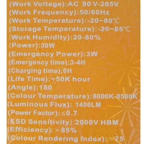 Lámpara de emergencia foco LED 30w Bl-566 - Image 5