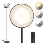 Lampara Led De Pie Disco Direccionable 180 Grados Pl-014 Negro