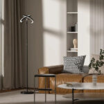 Lampara Led De Pie Media Luna Direccionable 180o Pl-015 Blanco - Image 7