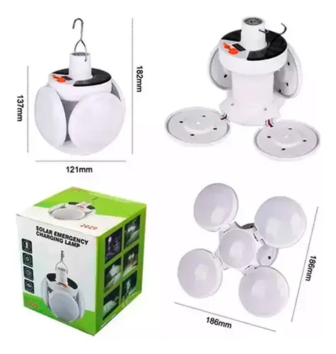 Lámpara Led Solar Colgante Recargable Usb 5 Focos 13883 - Image 5
