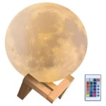 Velador luna multicolor táctil con soporte - 13 cm