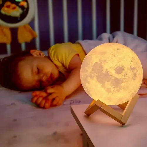 Velador luna multicolor táctil con soporte - 13 cm - Image 2