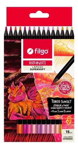 Lapices Filgo Black And White Para Fondo Negro Y Blanco E15 - Imagen 11
