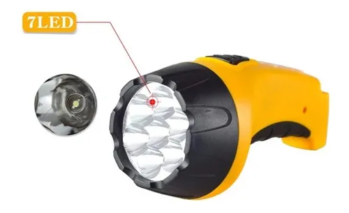 Linterna 7 leds recargable 220v alto brillo - Imagen 3