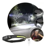 Linterna minero tipo vincha recargable usb con sensor de movimiento - Image 2