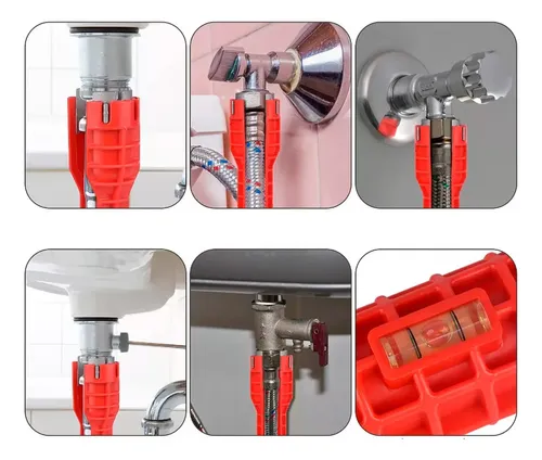 Llave Tuerca Lavatorio Plomero 8 En 1 Baño Cocina S1022 - Imagen 4