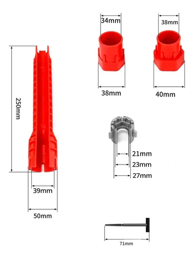 Llave Tuerca Lavatorio Plomero 8 En 1 Baño Cocina S1022 - Imagen 6