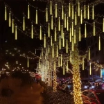 Tubos led lluvia de meteoritos con luz cálida - Image 2