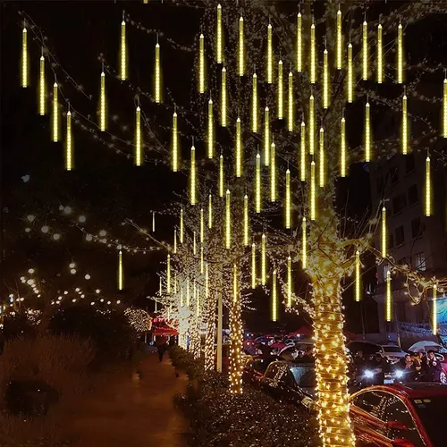 Tubos led lluvia de meteoritos con luz cálida - Image 2