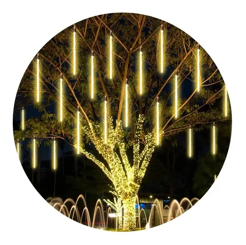 Tubos led lluvia de meteoritos con luz cálida - Image 1