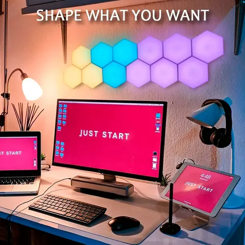 Luces Led Rgb Set X 3 Hexagonal Pared + Control Remoto 7096 - Image 7