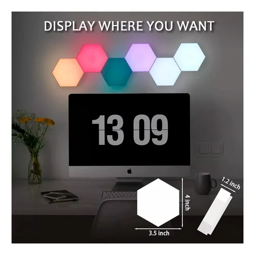 Luces Led Rgb Set X 3 Hexagonal Pared + Control Remoto 7096 - Image 4