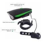 Luz Led Delantera Y Bocina Para Bicicleta Recargable Usb - Image 4