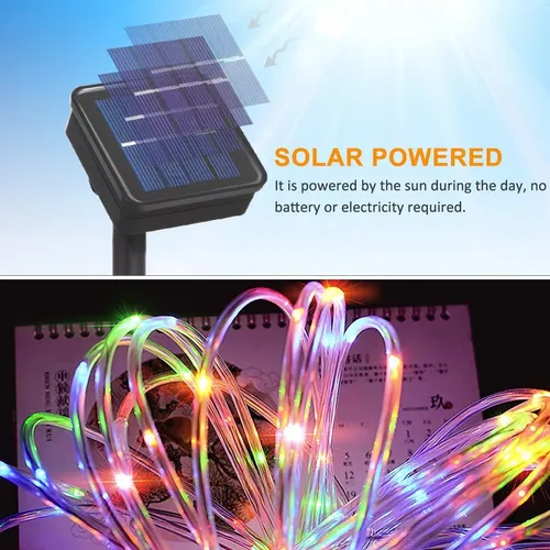 Manguera luces LED RGB con panel solar 7 metros C-91001 - Imagen 6
