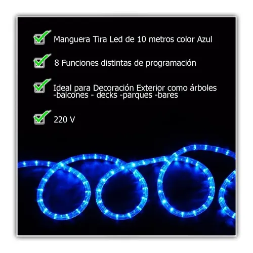 Manguera tira luz LED azul 5 metros - Image 7