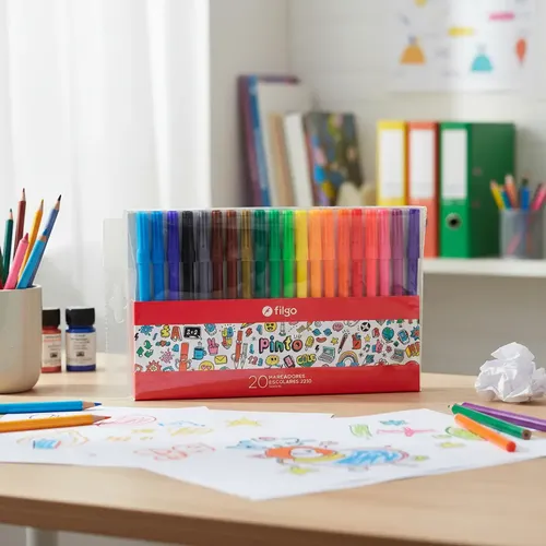 Marcadores Fibras Filgo Colores Dibujo X 20 Colegio 328 - Imagen 5
