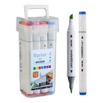 Marcadores Fibrones Doble Punta X 12 Colores En Caja 11441