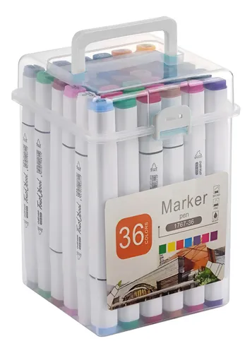 Marcadores Fibrones Doble Punta X 36 Colores En Valija 11438 - Image 1