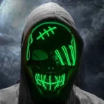 Máscara de calavera con luz neón LED para fiestas Yjo917 - Image 6