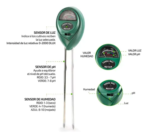 Medidor De Ph Suelo Tierra Humedad Y Luz Cultivo Db-005 - Image 3